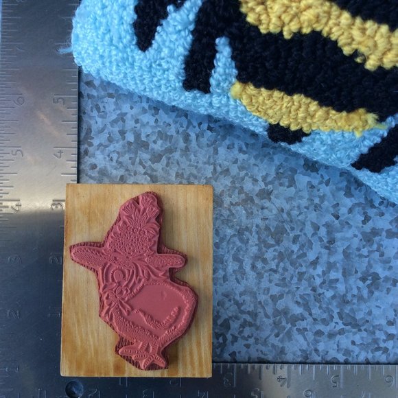 Chick with Flower Bonnet Rubber Stamp - Picture 2 of 3